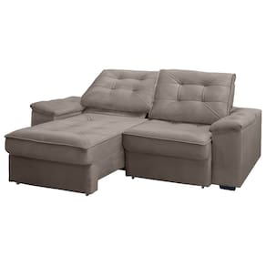 Sofá RBF Móveis Ypê 3 Lugares 212cm Retrátil Reclinável com Molas Ensacadas - Capuccino - 2