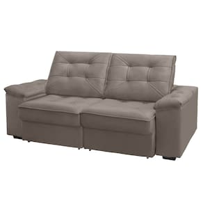 Conjunto Sofá RBF Móveis Ypê 4 Lugares 242cm Bipartido Retrátil Reclinável - Capuccino - 1