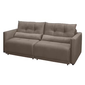 Sofá-Cama RBF Móveis Ibiza 3 Lugares 212cm Reclinável com Rodízios - Capuccino - 1