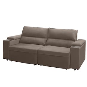 Sofá RBF Móveis Acapulco 4 Lugares Bipartido Retrátil Reclinável - Capuccino - 1