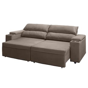 Sofá RBF Móveis Acapulco 4 Lugares Bipartido Retrátil Reclinável - Capuccino - 3