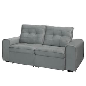 Sofá RBF Móveis Cedro 4 Lugares 242cm Bipartido Retrátil Reclinável - Cinza - 1
