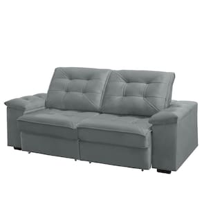 Sofá RBF Móveis Ypê 3 Lugares 212cm Retrátil Reclinável com Molas Ensacadas - Cinza - 1