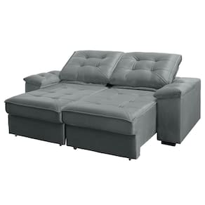 Sofá RBF Móveis Ypê 3 Lugares 212cm Retrátil Reclinável com Molas Ensacadas - Cinza - 3