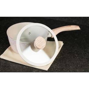 Panela de Indução Brinox Sirus Ceramic Life Antiaderente Tampa de Vidro 2,1 Litros 20cm Vanilla - 1