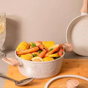 Caçarola Brinox Sirius Antiaderente Ceramic Life 4L 24cm Tampa de Vidro Vanilla - 1