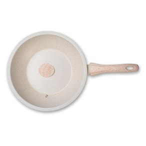 Panela Wok Brinox Sirius Antiaderente Mineral Resist 3,4L 28cm Tampa de Vidro Vanilla - 1