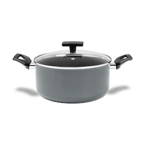 Caçarola Brinox Preserve Ceramic Life Antiaderente 3,7L 22cm Tampa de Vidro Cinza