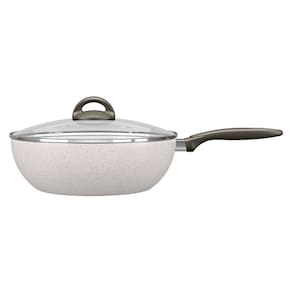 Panela Wok Brinox Suprema Ceramic Life Antiaderente 4,1L 28cm Tampa de Vidro Vanilla
