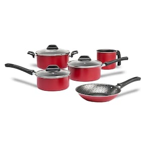 Jogo de Panelas 5 Peças Brinox Anis Antiaderente Pro-Flon Borgonha - 1
