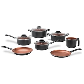 Jogo de Panelas 7 Peças Brinox Topázio Antiaderente Pro-Flon Cinza Range - 1