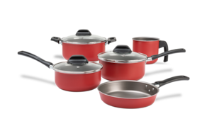 Jogo de Panelas 5 Peças Brinox Ruby Alumínio Pro-Flon Vermelho - 1