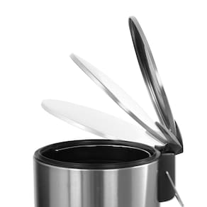 Lixeira Inox Brinox Spin 3L com Pedal Fechamento Suave Balde Removível - 2