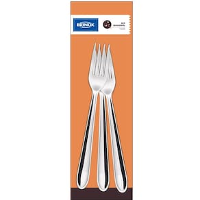 Conjunto de Garfos de Mesa Brinox Turim 3 Peças Design Moderno Aço Inox