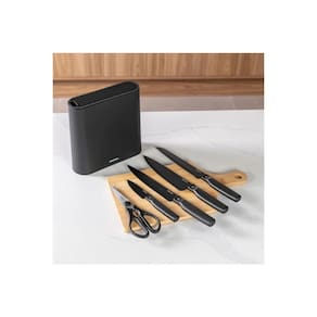 Jogo de Facas Brinox Action 6 Peças com Cepo Soft-Touch Aço Inox Preto - 1