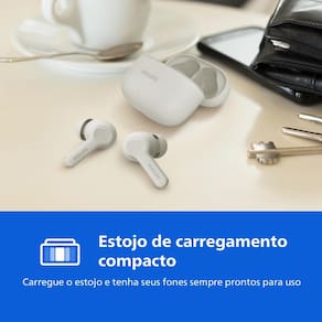 Fone de Ouvido Bluetooth Philips TAT1109WT/00 Branco com Microfone - 2