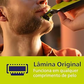 Aparador de Pelos Philips OneBlade QP2724 Lâmina Dupla Recarregável Bivolt Verde e Cinza - 2