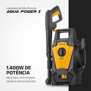 Lavadora Alta Pressão Mondial Power I 1400W 1600PSI Mangueira 3m Cinza Amarela - 110V - 1