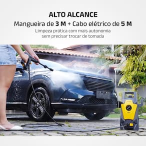 Lavadora Alta Pressão Mondial Power I 1400W 1600PSI Mangueira 3m Cinza Amarela - 110V - 3