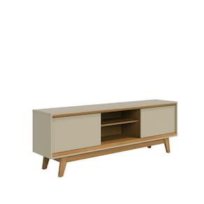 Estante Bancada Madetec Atlas 164cm Para TV até 65" 2 Portas Deslizantes - Cumaru/Opala - 1