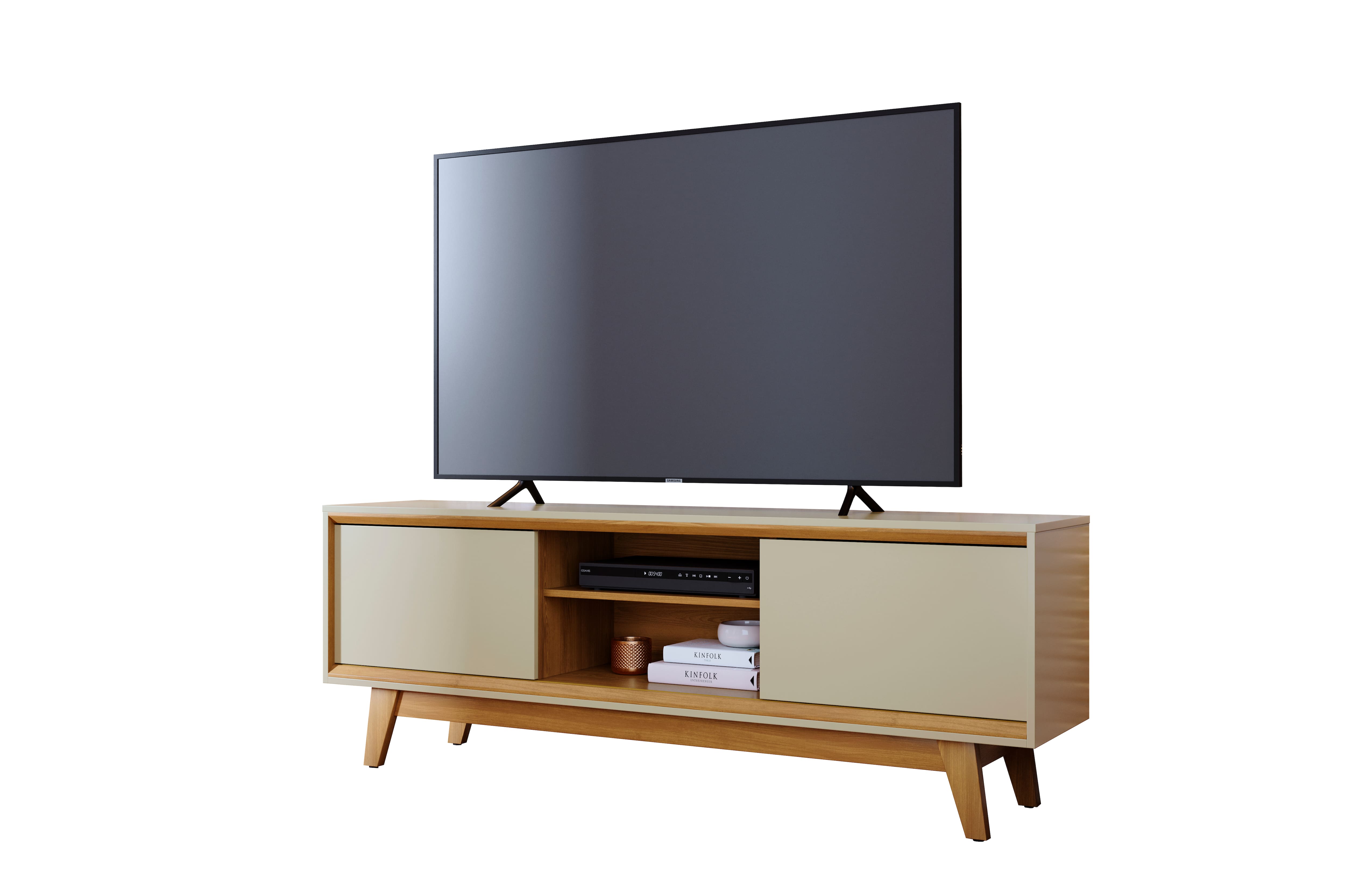 Estante Bancada Madetec Atlas 164cm Para TV até 65" 2 Portas Deslizantes - Cumaru/Opala - 2