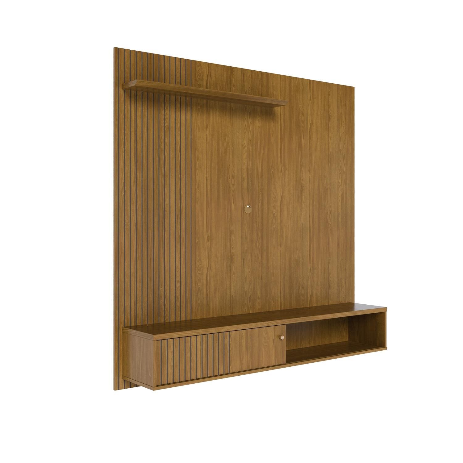 Painel Suspenso para TV Madetec Aurora 160cm Ripado Porta Deslizante - Cumaru - 2