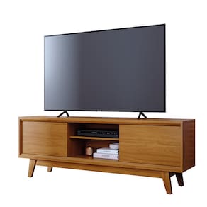 Estante Bancada Madetec Atlas 164cm Para TV até 65" 2 Portas Deslizantes - Cumaru - 3