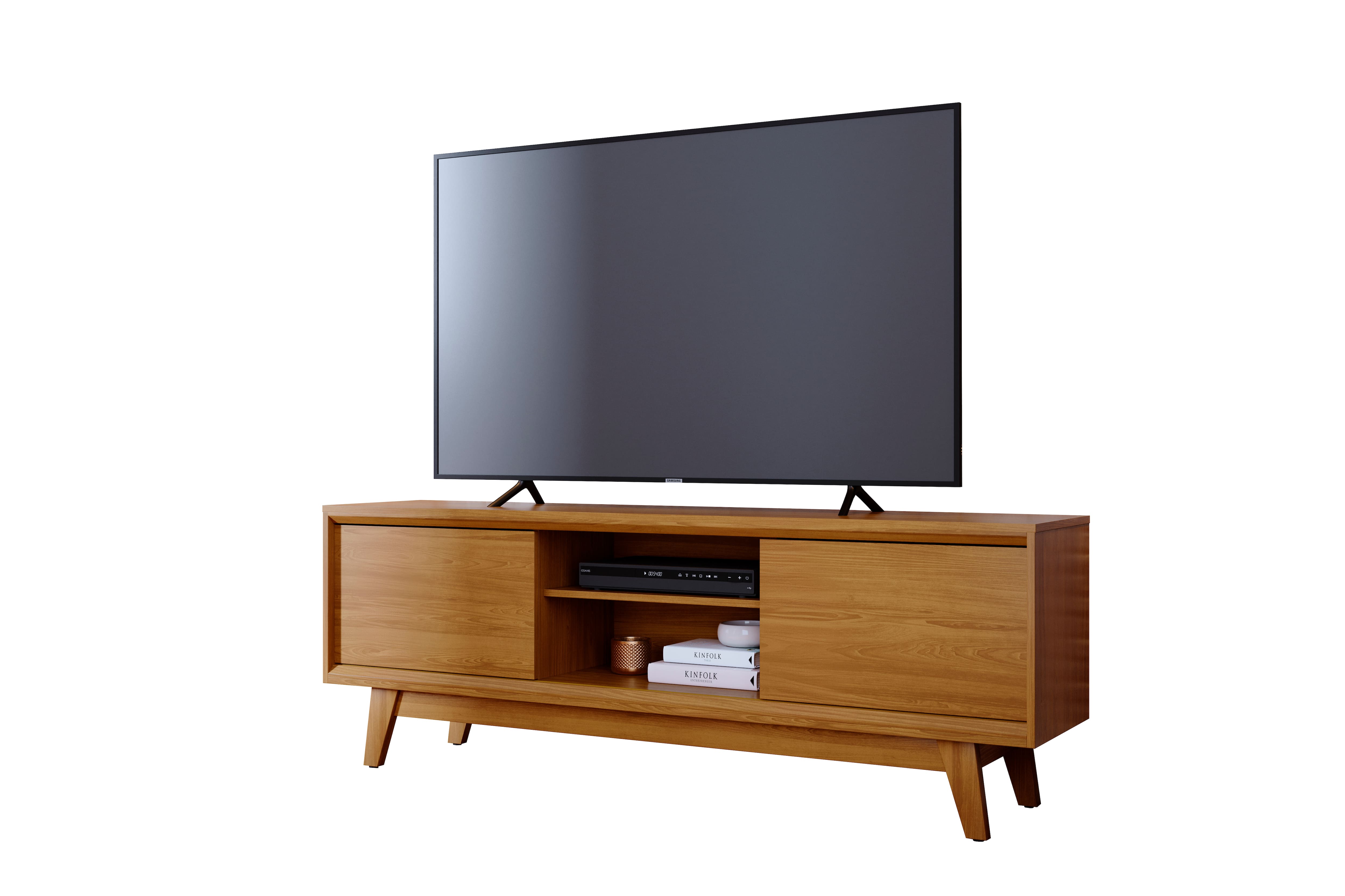 Estante Bancada Madetec Atlas 164cm Para TV até 65" 2 Portas Deslizantes - Cumaru - 2