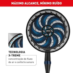 Ventilador Arno X-TREME 2 em 1 Mesa ou Coluna VE9M 40cm 160W Silencioso Preto e Azul - 110V - 2