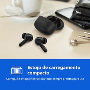 Fone de Ouvido Bluetooth Philips TAT1109BK/00 Preto com Microfone - 2