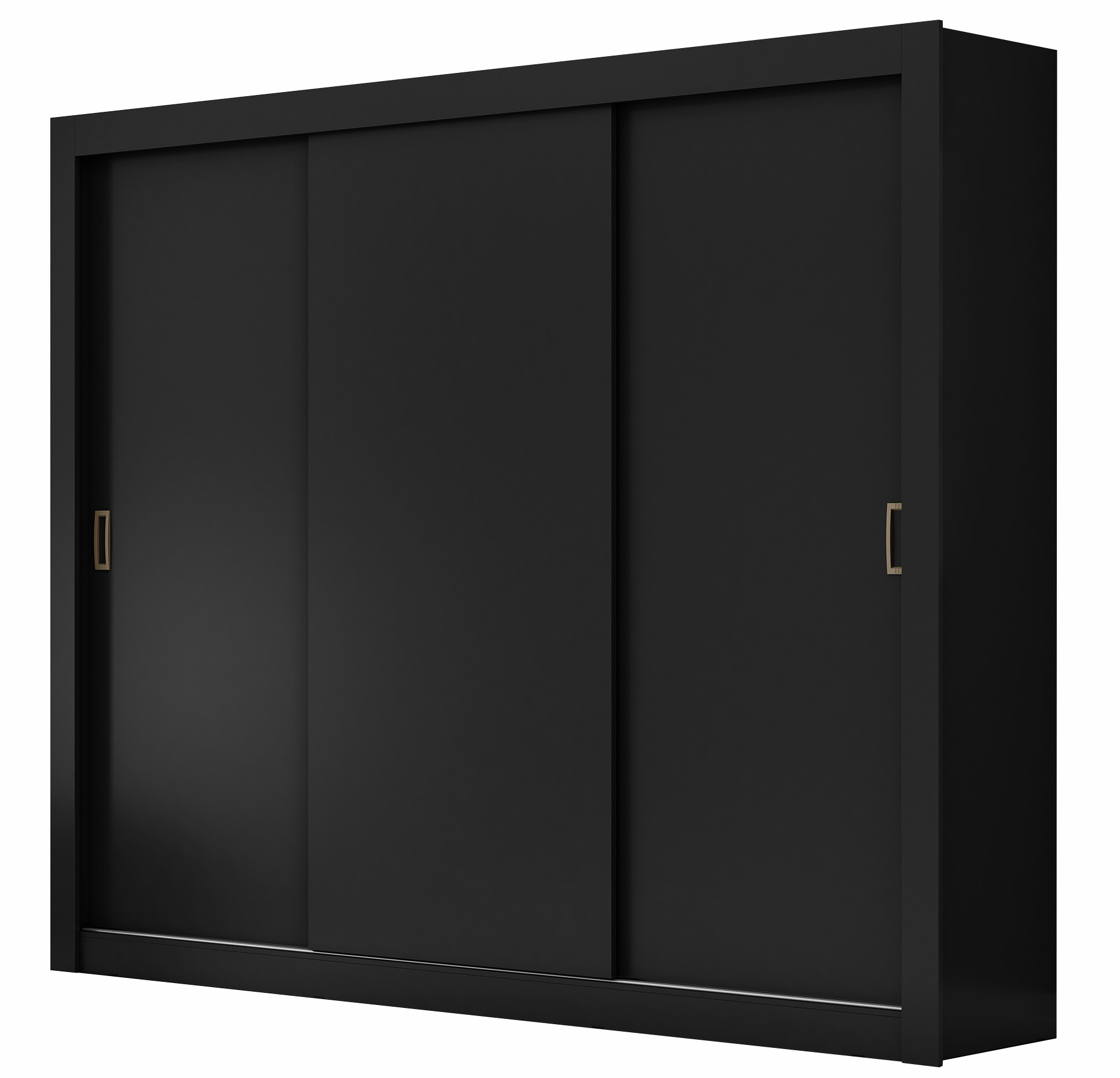 Guarda-Roupa Casal Maxel Móveis Residence 208x185cm 3 Portas de Correr 4 Gavetas - Preto - 1
