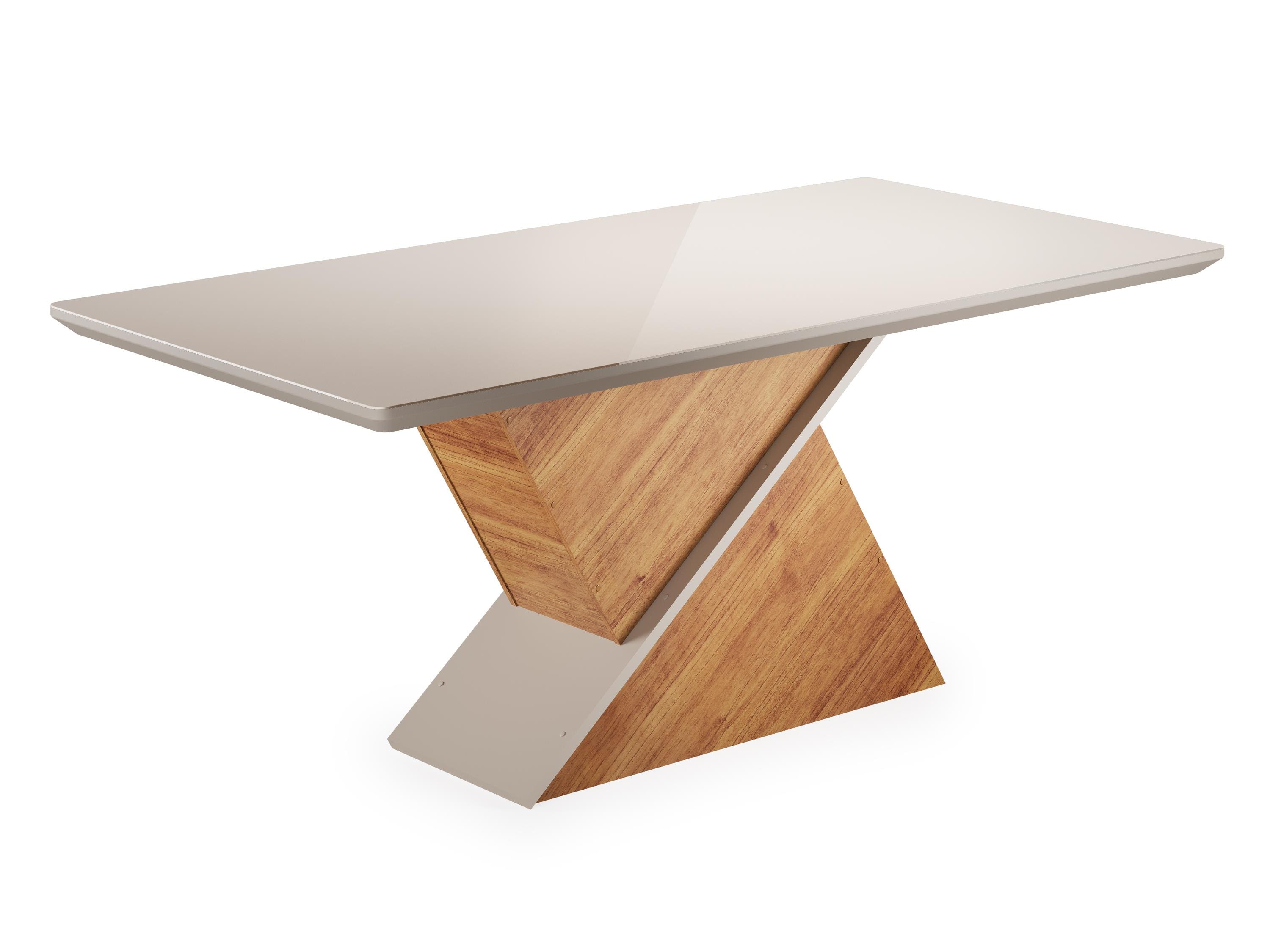 Conjunto Mesa de Jantar Viero Atlantis 200x90cm 8 Cadeiras Estofadas Tampo de Vidro Revestimento em Veludo - Mel/Off White - 2