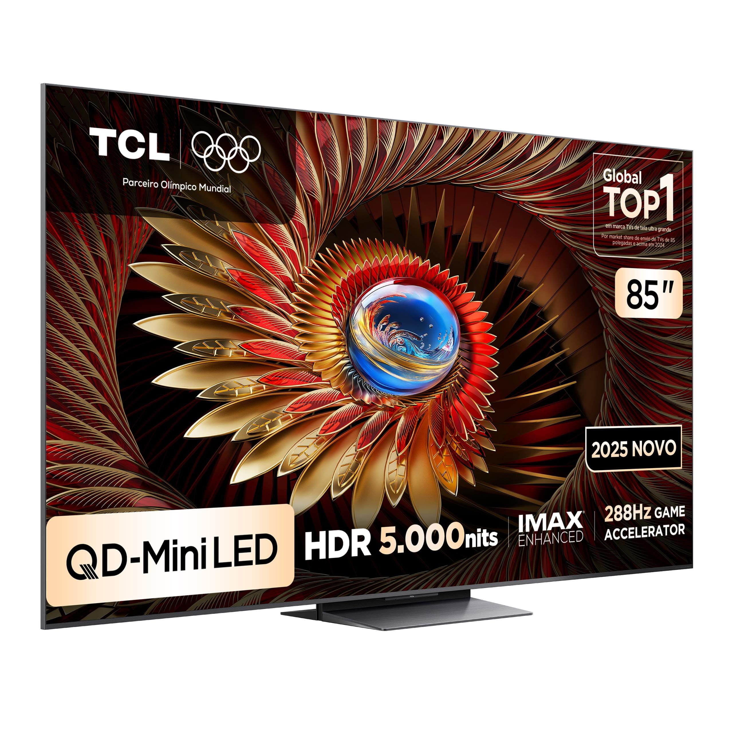 Smart TV 85” 4K TCL 85C8K QD-Mini LED 144Hz Google TV Zero Border - 1