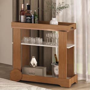 Carrinho Bar Artely Móveis Rosé 1 Prateleira Rodízios Funcionais MDF