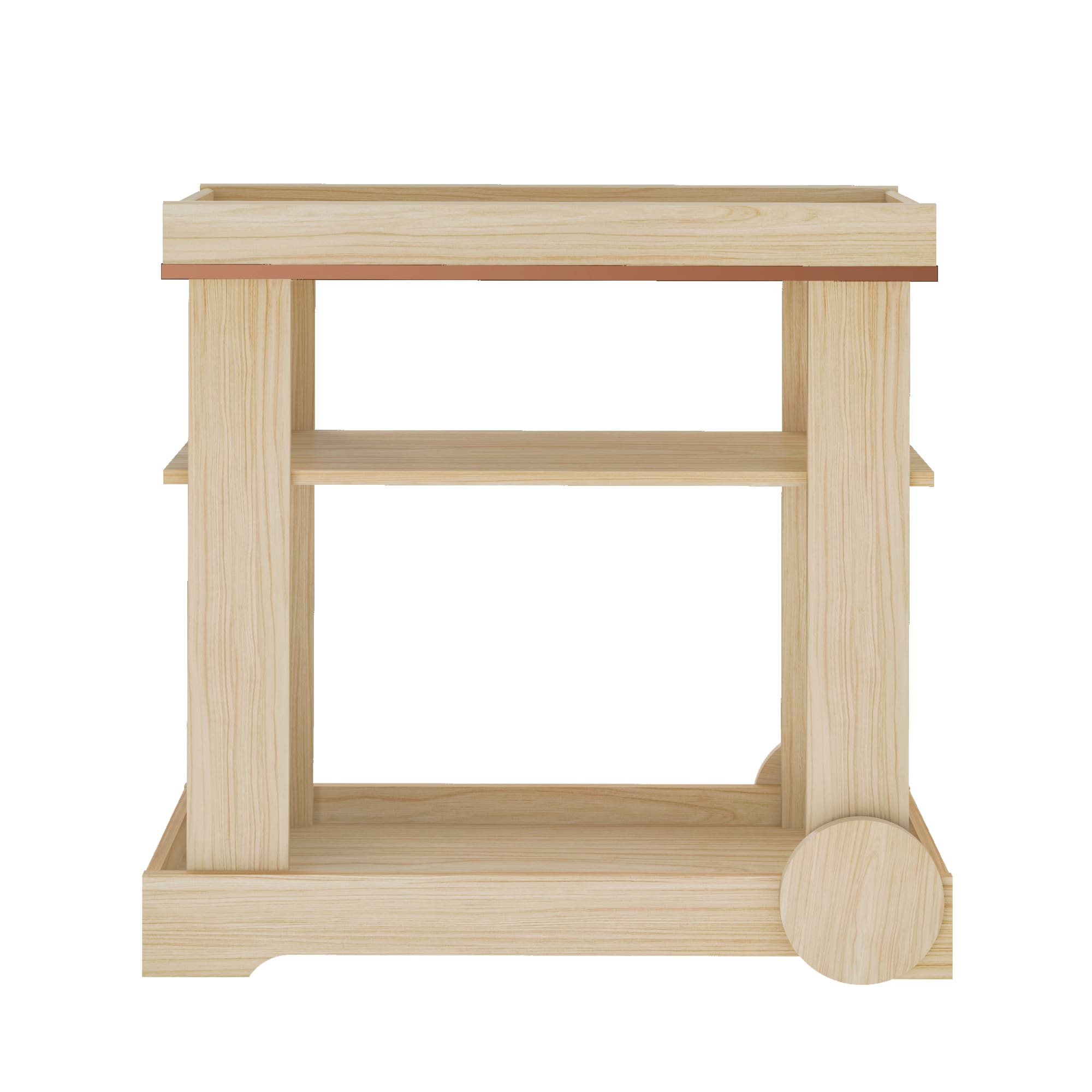 Carrinho Bar Artely Móveis Rosé 1 Prateleira Rodízios Funcionais MDF - Naturale - 3