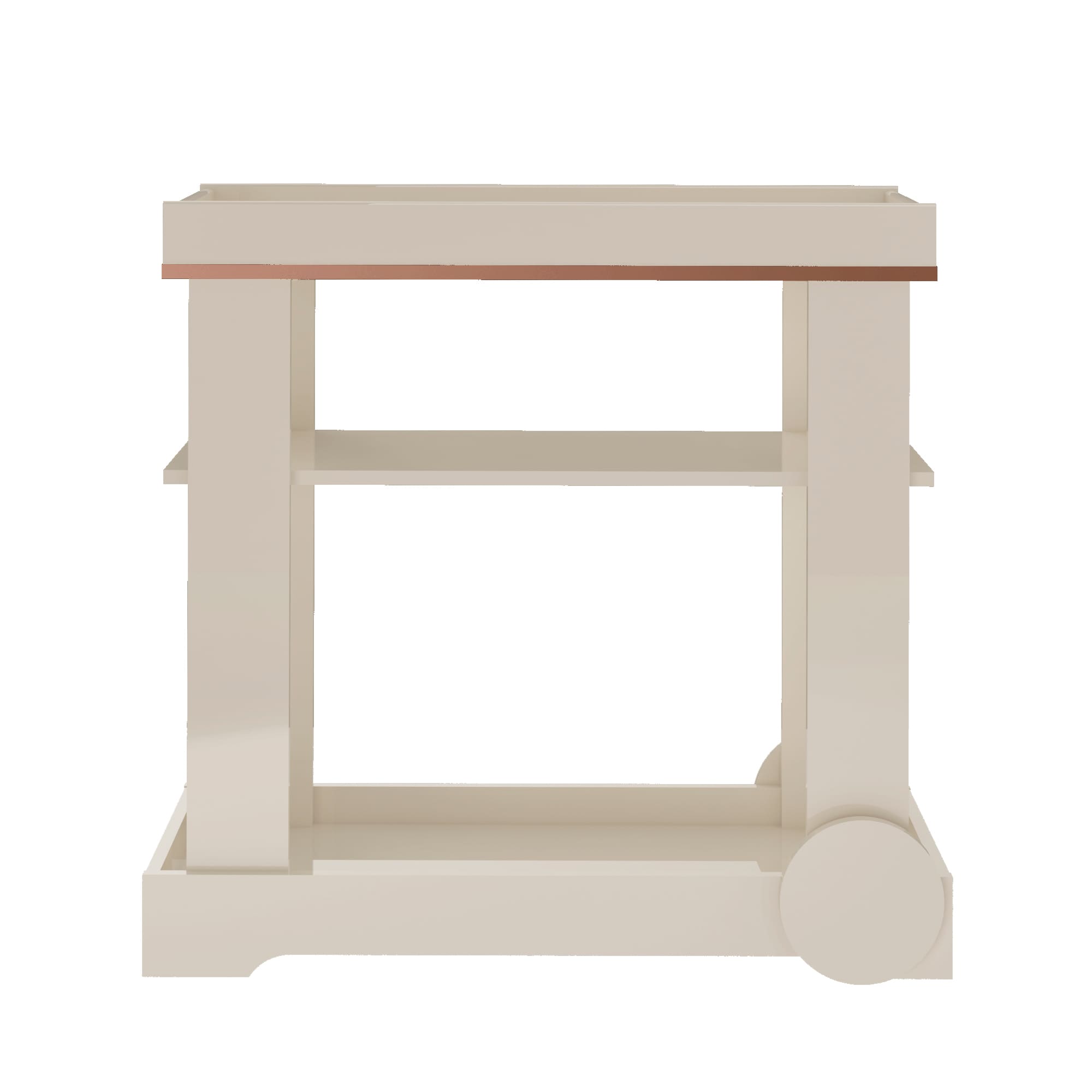 Carrinho Bar Artely Móveis Rosé 1 Prateleira Rodízios Funcionais MDF - Off White - 3