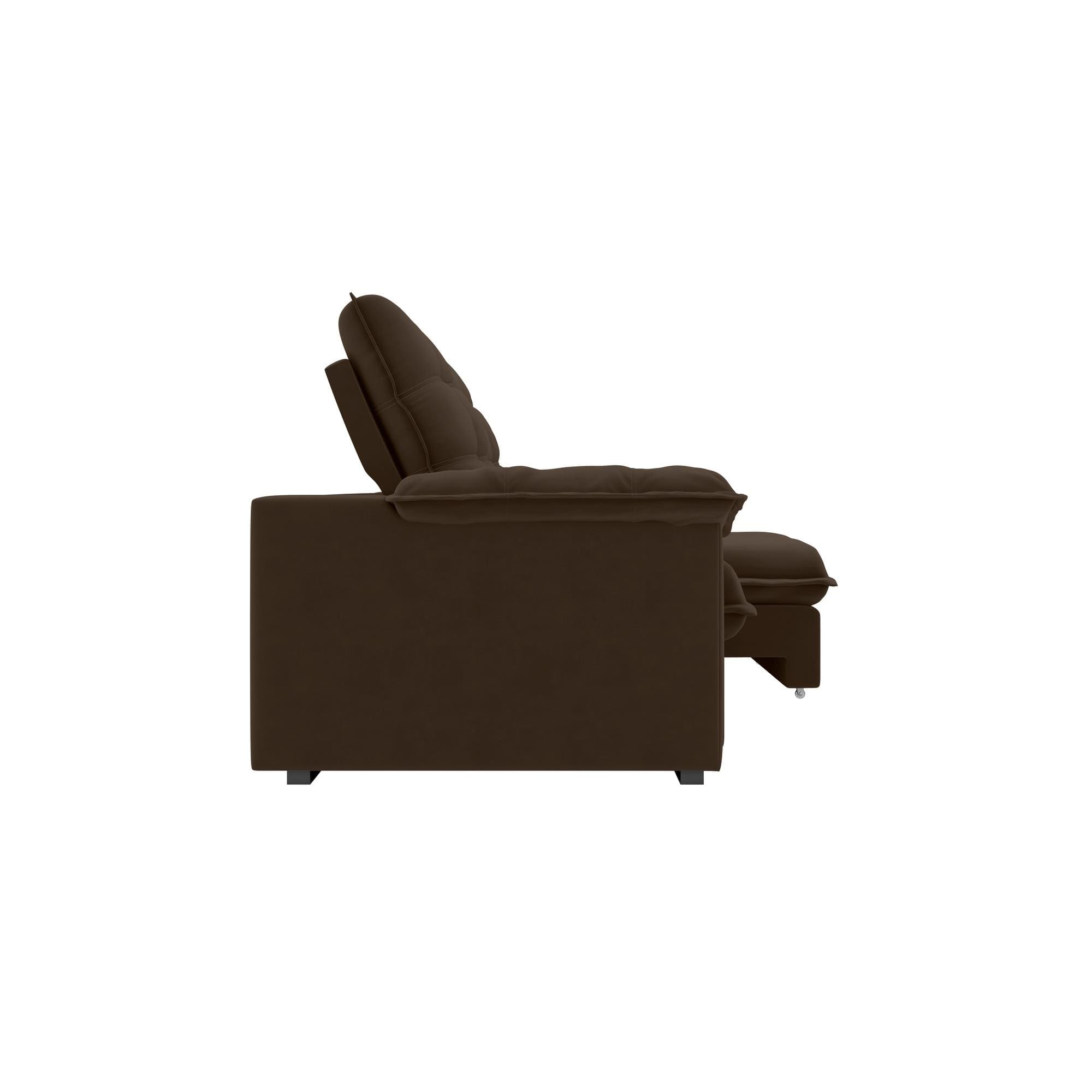 Sofá 5 Lugares Luizzi Puglia 250cm Retrátil Reclinável Veludo - Marrom - 3