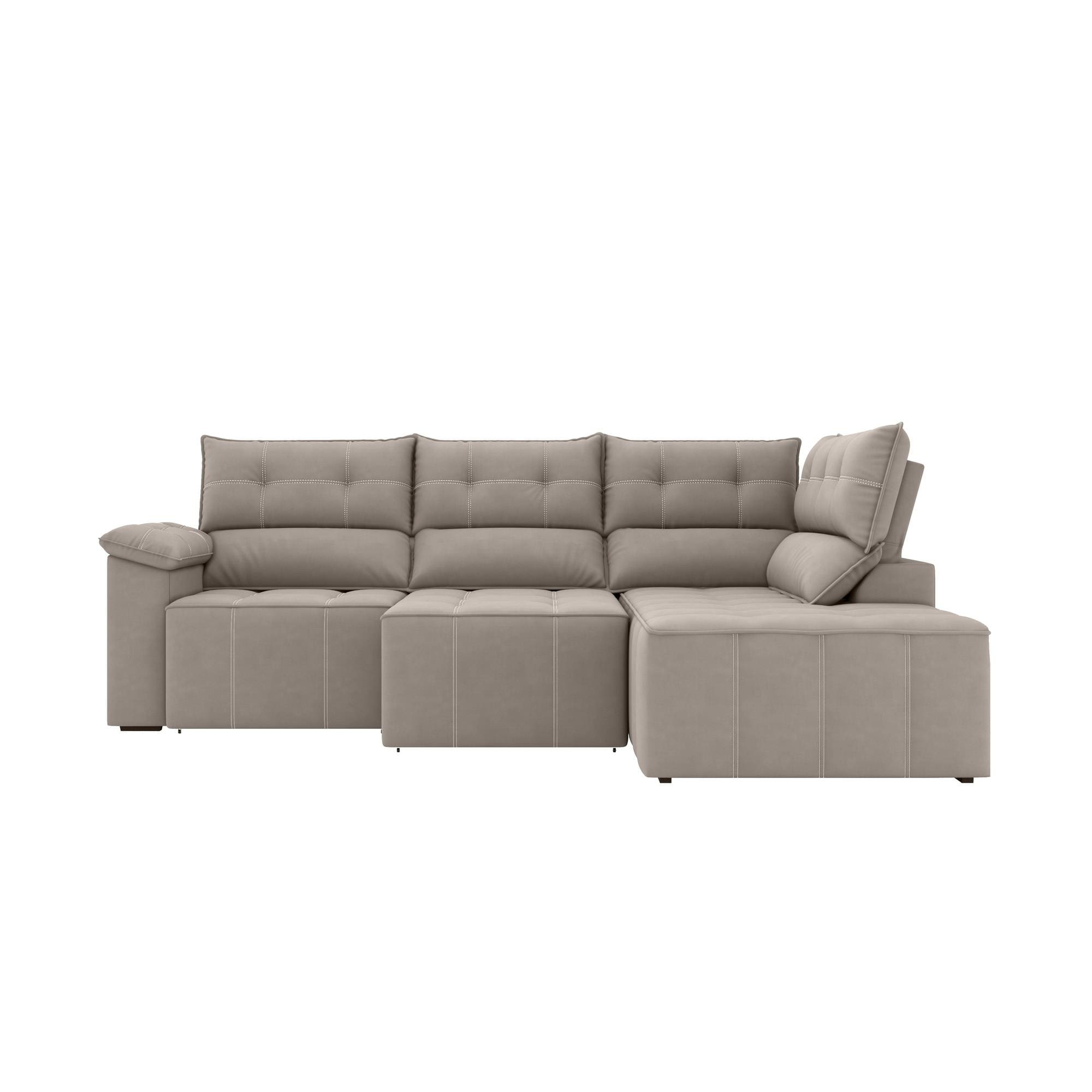 Sofá de Canto 5 Lugares Luizzi Santorini 230cm Retrátil Chaise Veludo - CONJ MOD CANTO RT/RC LUIZZI SANTORINI VEL CAPUC - 2