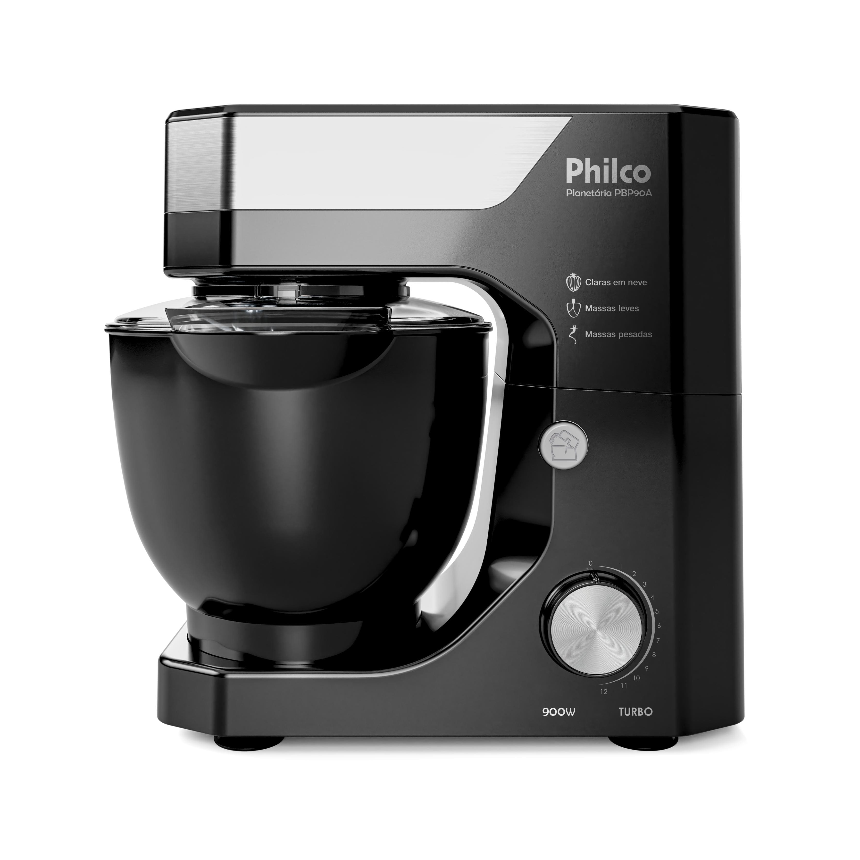 Batedeira Planetária Philco PBP90A 5L 900W Tampa Antirrespingo 12 Velocidades Preta - 110V - 2