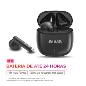 Fone de Ouvido Eardbud AIWA AWS-EB-05-B Bluetooth Cancelamento de Ruído e 24h de Bateria Preto - 3