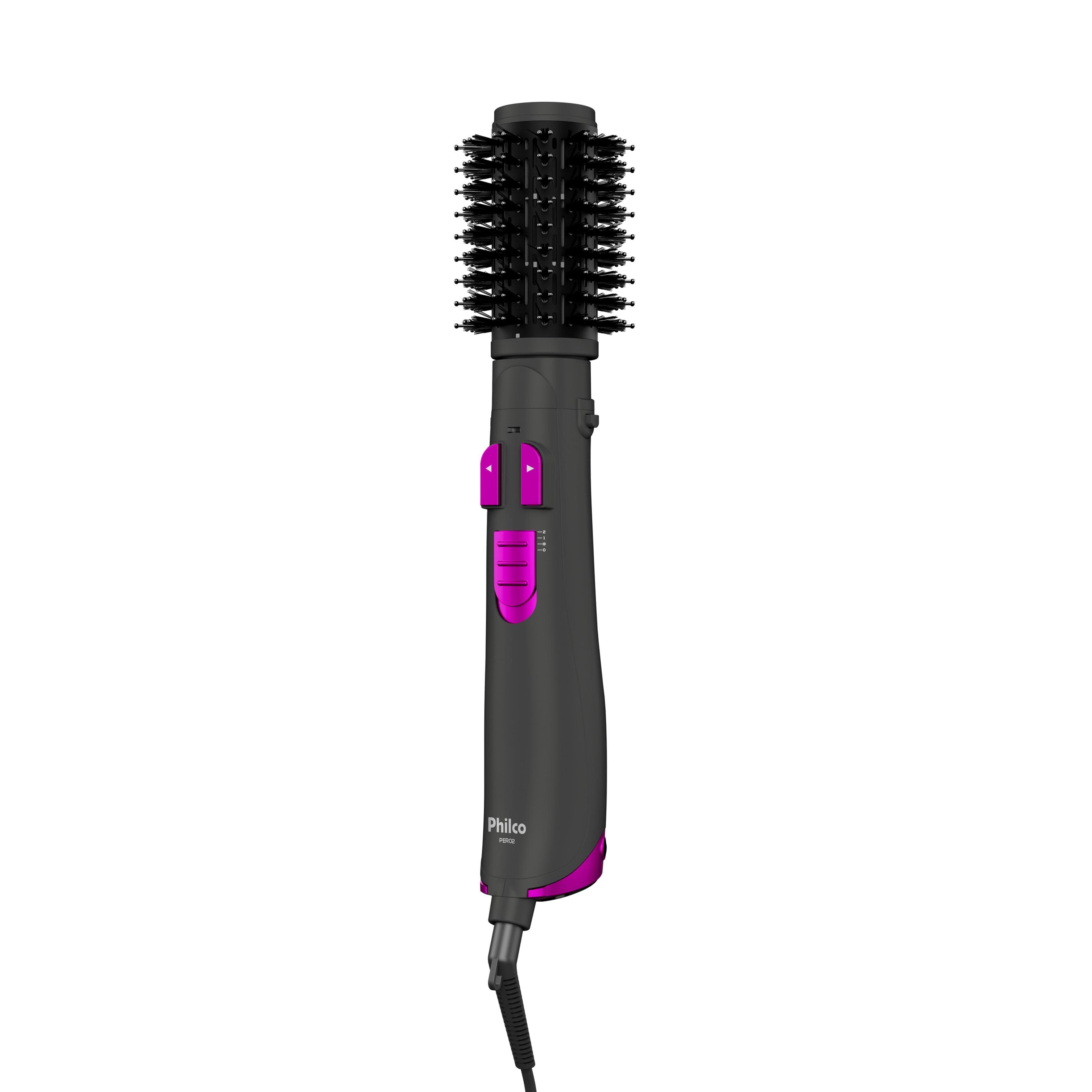 Escova Rotativa Philco PER02 1300W Íons Tourmaline Revestimento Cerâmico Bivolt Preta - 1