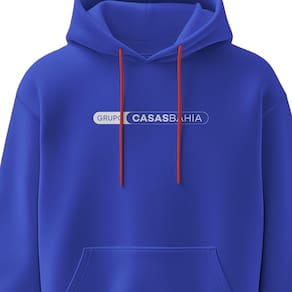 Moletom Canguru com Capuz Grupo Casas Bahia Azul e Vermelho - PP - 2