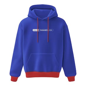 Moletom Canguru com Capuz Grupo Casas Bahia Azul e Vermelho