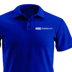 Camisa Polo Manga Curta Grupo Casas Bahia Estampada Algodão Azul - P - 2