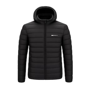 Casaco Puffer com Capuz Grupo Casas Bahia Slim Preto