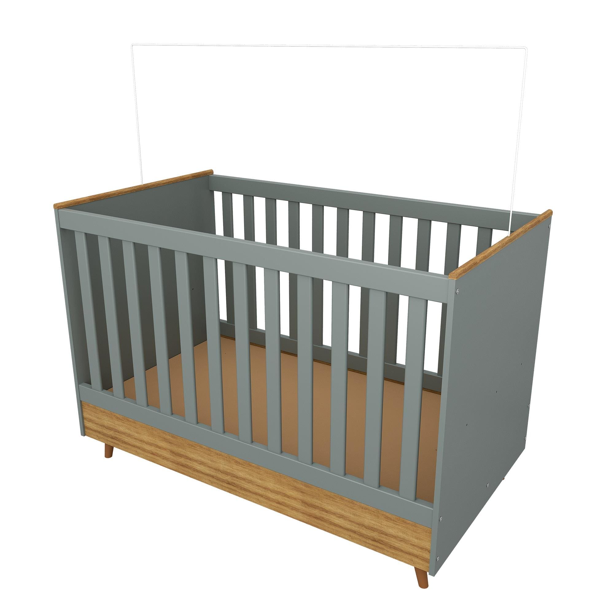 Berço 2 em 1 Bartira Ternura Plus - Azul Wood - 3