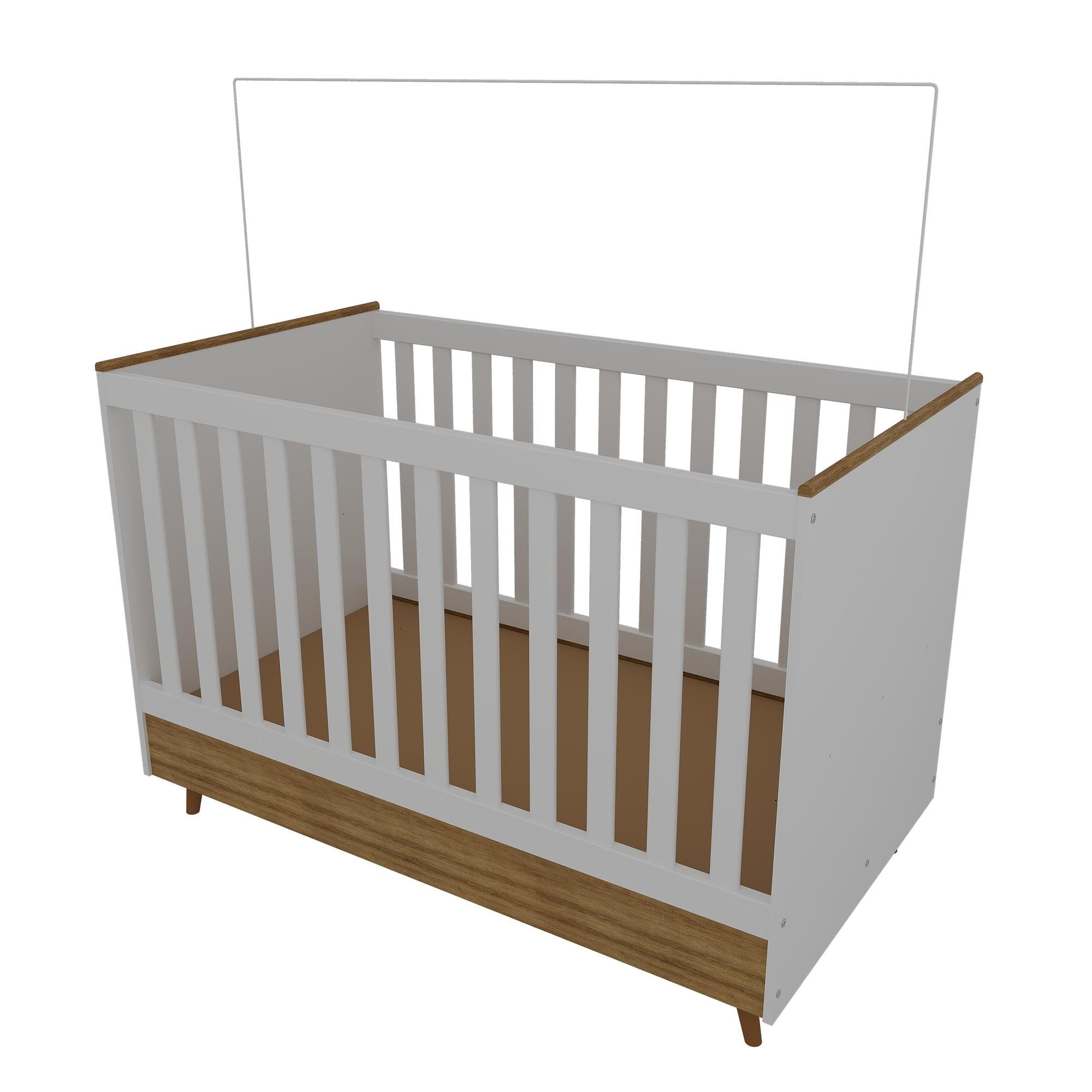 Berço 2 em 1 Bartira Ternura Plus MDP Acabamento FF - Branco Wood - 3