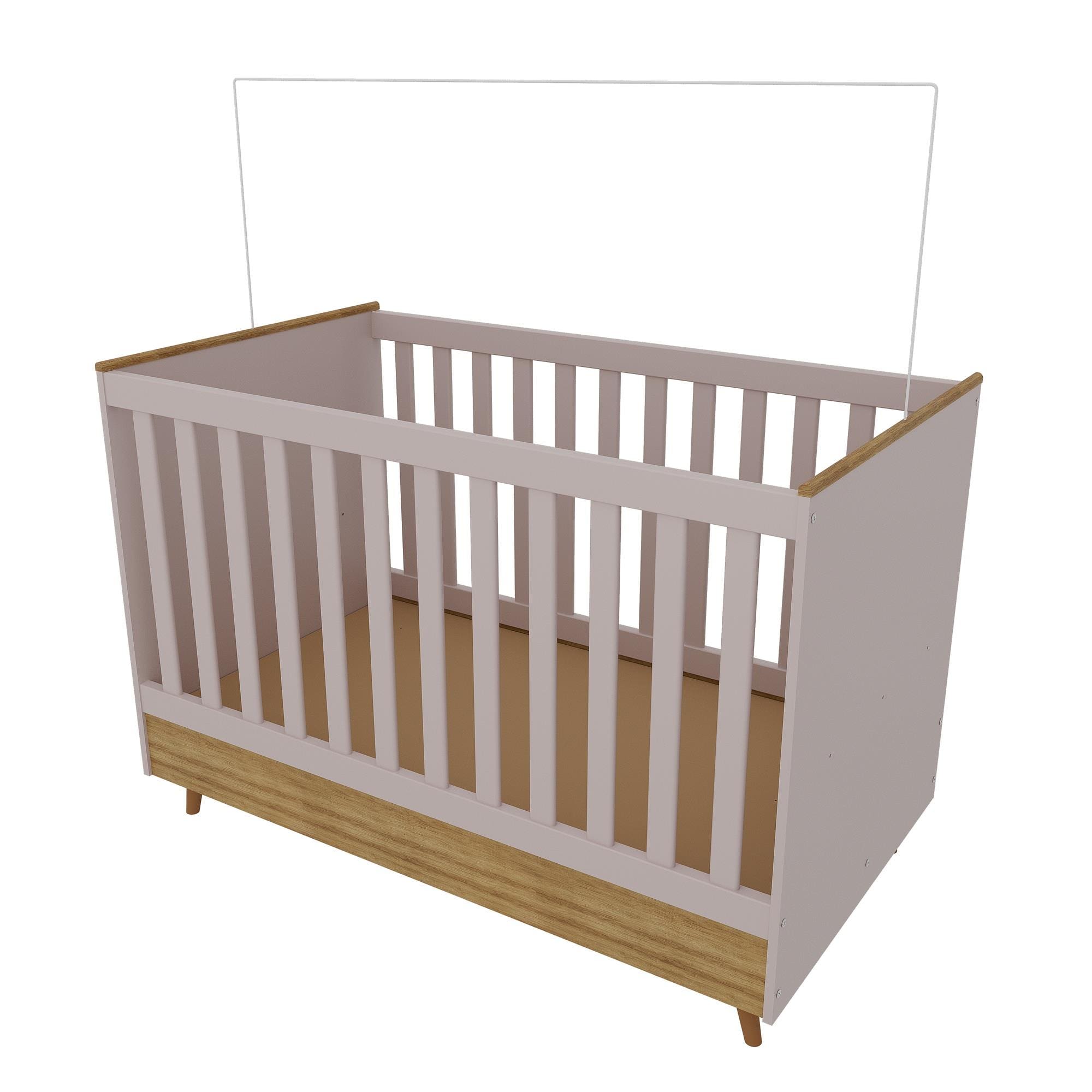 Berço 2 em 1 Bartira Ternura Plus MDP Acabamento FF - Rosa Wood - 3