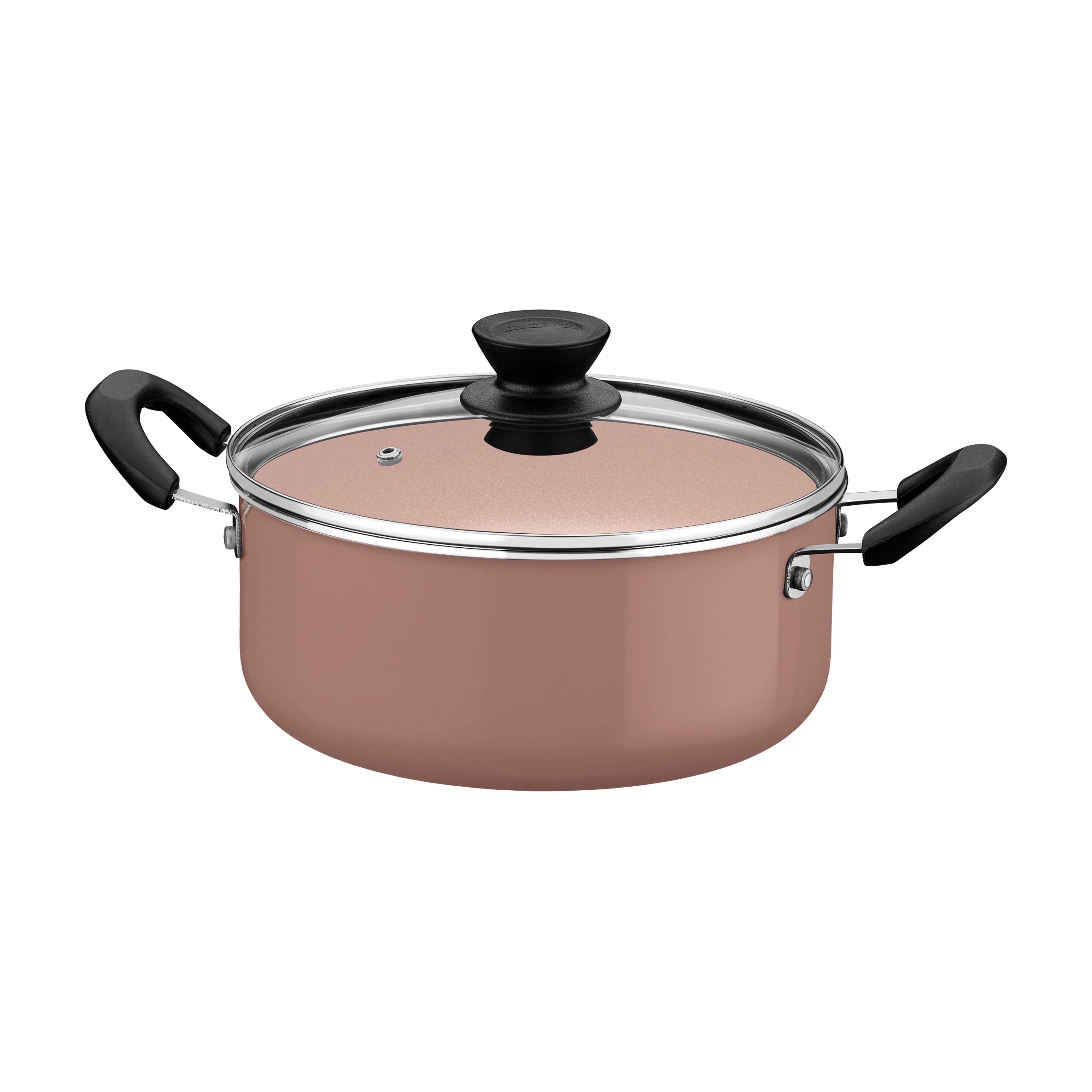 Jogo de Panelas Tramontina Évora 5 Peças Revestimento Cerâmico Tampas de Vidro Capuccino - 1