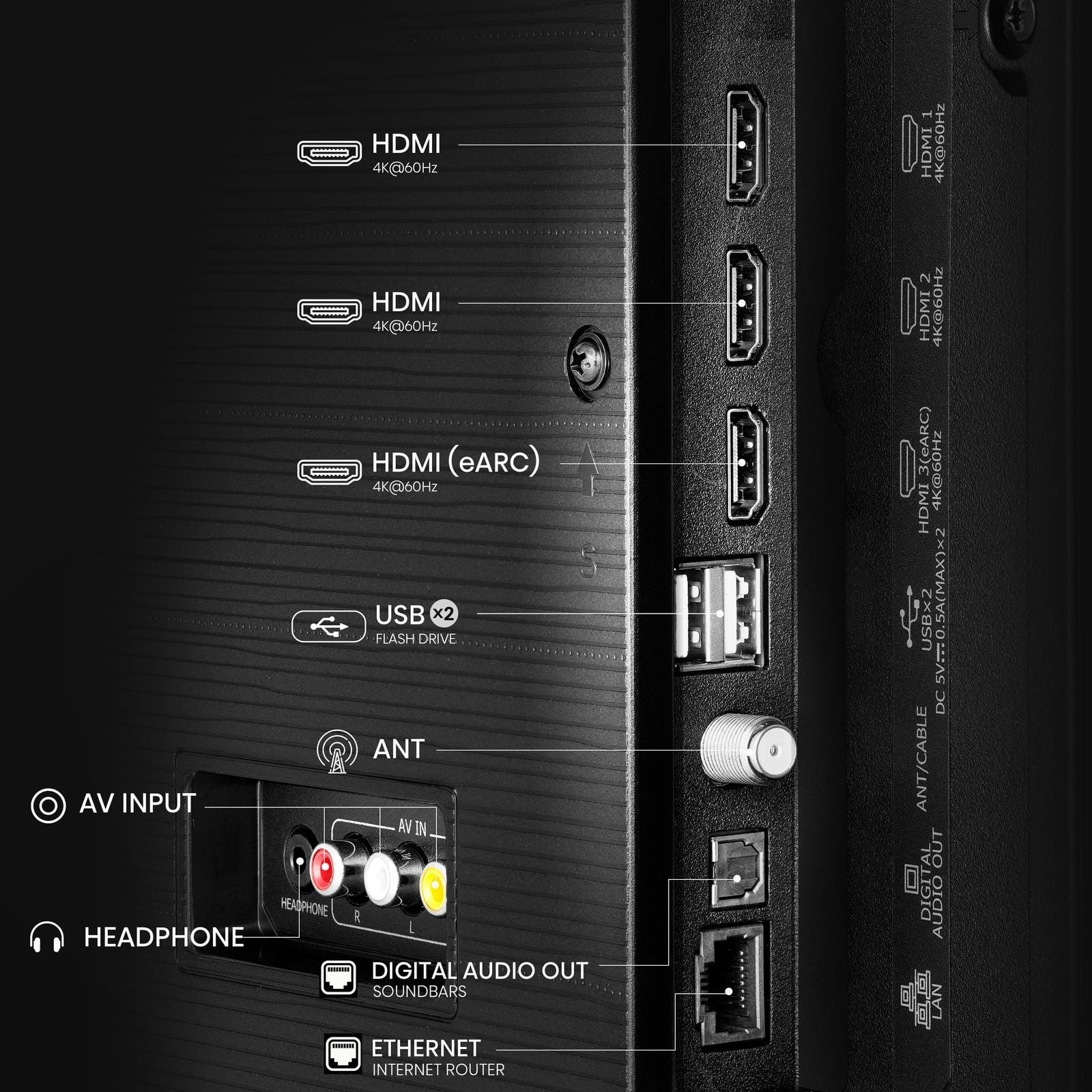 Smart TV 50” 4K Hisense 50Q6QV QLED HDR10 Dolby Atmos Vidaa U9 Preto - 3